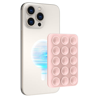 AhaStyle CY202 Suction Cup Magnetic Phone Holder Silicone Adhesive Mirror Sticker(Pink)