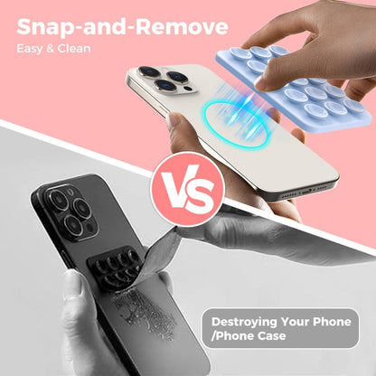 AhaStyle CY202 Support Téléphone Magnétique à Ventouse en Silicone Adhésif Miroir (Bleu Clair)