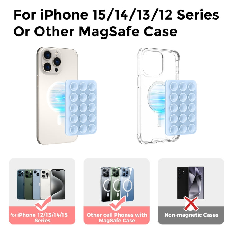 AhaStyle CY202 Suction Cup Magnetic Phone Holder Silicone Adhesive Mirror Sticker(Pink)