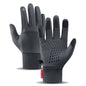 Kyncilor Waterproof Cycling Warm Gloves Two-finger Touch Screen Ultra-soft Velvet Outdoor Gloves, Size: M(Gray)