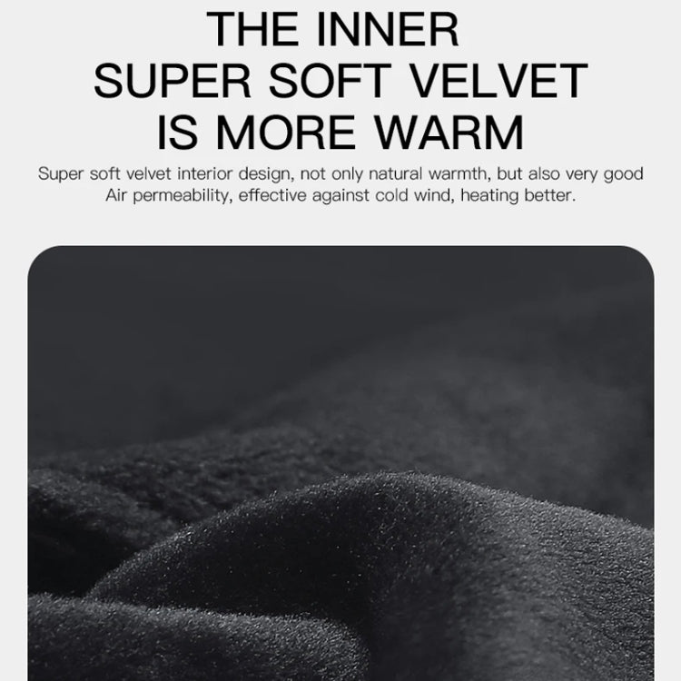 Kyncilor Waterproof Cycling Warm Gloves Two-finger Touch Screen Ultra-soft Velvet Outdoor Gloves, Size: M(Black)