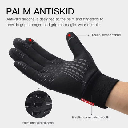 Kyncilor Waterproof Cycling Warm Gloves Two-finger Touch Screen Ultra-soft Velvet Outdoor Gloves, Size: M(Gray)