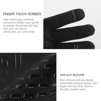 Kyncilor Waterproof Cycling Warm Gloves Two-finger Touch Screen Ultra-soft Velvet Outdoor Gloves, Size: M(Gray)