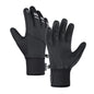 Kyncilor Velvet Warm Cycling Gloves Reflective Touch Screen Ski Water-repellent Elastic Gloves, Size: L(Black)