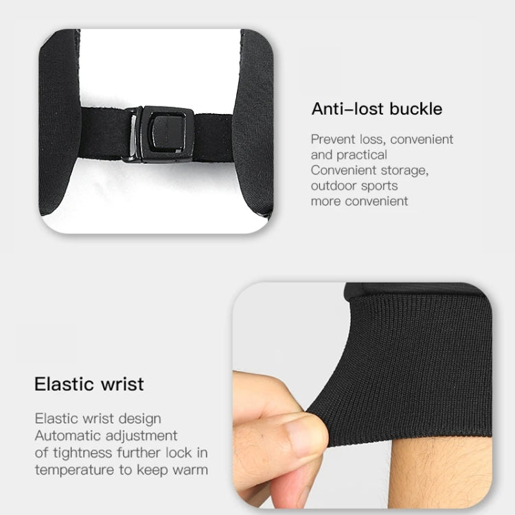 Kyncilor Velvet Warm Cycling Gloves Reflective Touch Screen Ski Water-repellent Elastic Gloves, Size: XL(Gray)