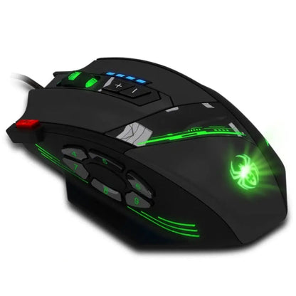 Souris Gamer Filaire Ergonomique Programmable ZELOTES C12 avec 12 Boutons (Noir)