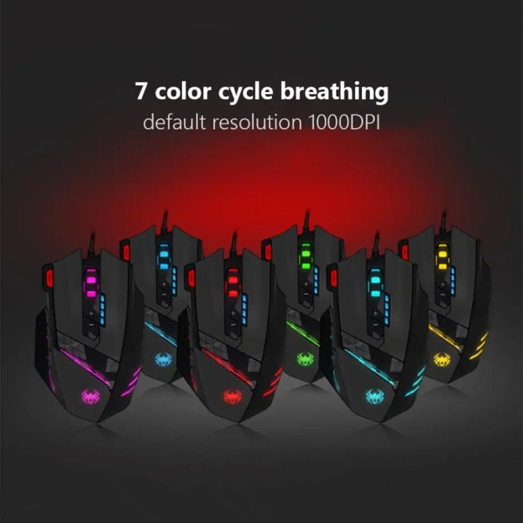 Souris Gamer Filaire Ergonomique Programmable ZELOTES C12 avec 12 Boutons (Noir)