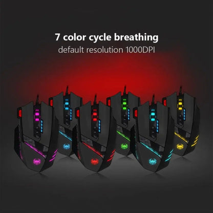 Souris Gamer Filaire Ergonomique Programmable ZELOTES C12 avec 12 Boutons (Noir)