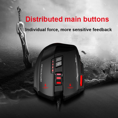 ZELOTES C19 12-Keys Ergonomic Programming Custom Wired Mouse(Black)
