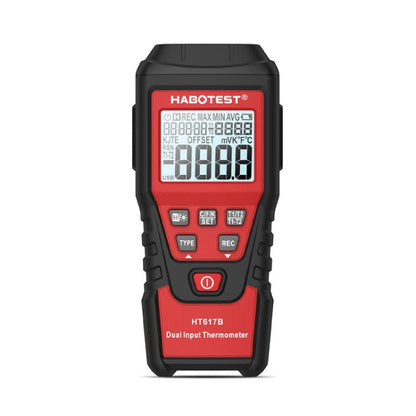 HABOTEST HT617B Digital Dual Channel Thermocouple Thermometer(Black Red)