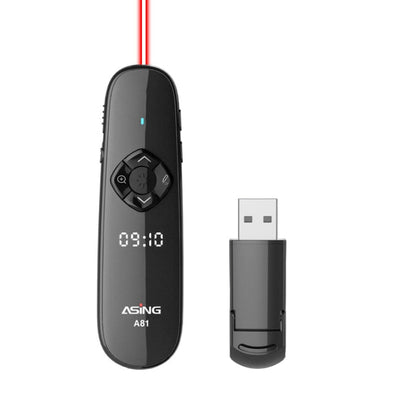ASiNG A81 PPT Page Turning Clicker With Timing Function & 32G 3-in-1 USB Receiver, Color: Red Light