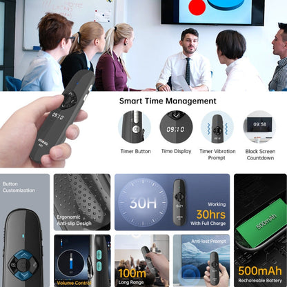 ASiNG A81 PPT Page Turning Clicker With Timing Function & 32G 3-in-1 USB Receiver, Color: Red Light