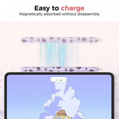 For Apple Pencil Pro / 2 AhaStyle PT65FT Silicone Pen Case(Banana)