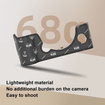 For FUJIFILM X-T5 Cwatcun D161 Vintage Camera Stand Camera Protective Leather Case(Black)