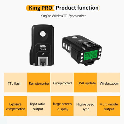 Pour émetteur et récepteur radio sans fil de flash TTL Nikon Pixel King Pro