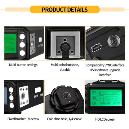 Pour émetteur et récepteur radio sans fil de flash TTL Nikon Pixel King Pro
