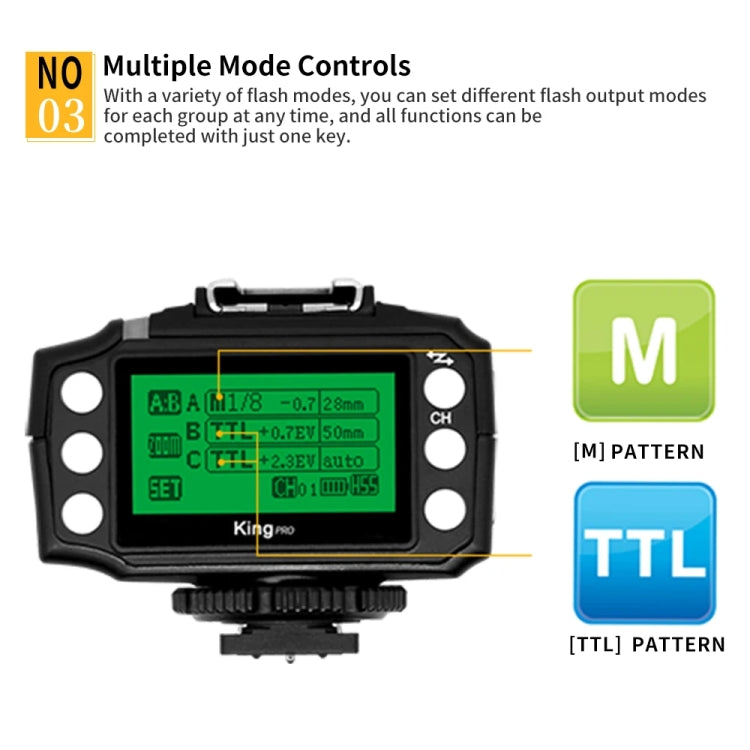 Pour émetteur et récepteur radio sans fil de flash TTL Nikon Pixel King Pro