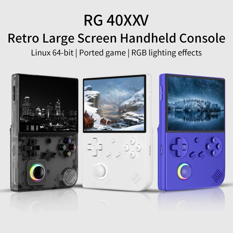 ANBERNIC RG40XXV Vertical HD Screen Joystick Game Console With Ambient Light Portable Retro Handheld Console, Size: 64GB(Black)