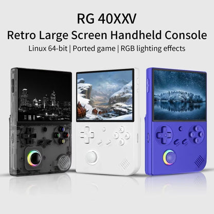 ANBERNIC RG40XXV Vertical HD Screen Joystick Game Console With Ambient Light Portable Retro Handheld Console, Size: 64GB+256GB(Black)