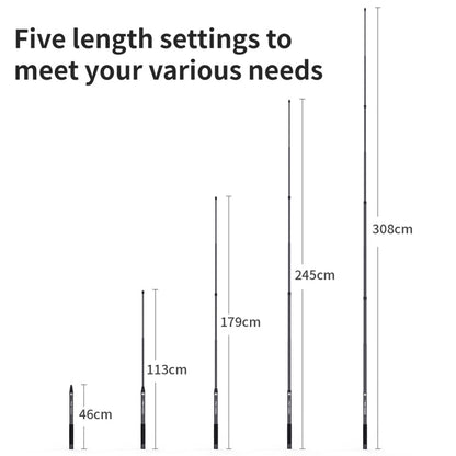 aMagisn 3m Carbon Fiber Invisible Selfie Stick Extension Rod For Action Camera