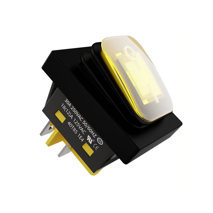 FILN 220V 30A Interrupteur à bascule étanche avec lumière, Spécifications : Étanche 4 broches 2 vitesses Lumière jaune