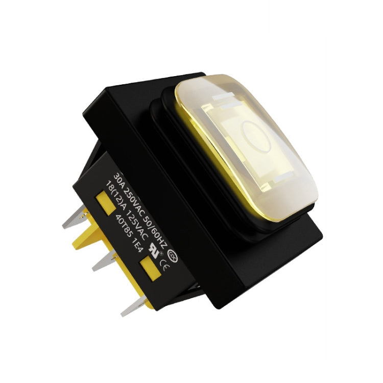 FILN 220V 30A Split Dustproof Boat-type Switch With Light, Specifications: Waterproof 6 Pin 3 Gear Yellow Light