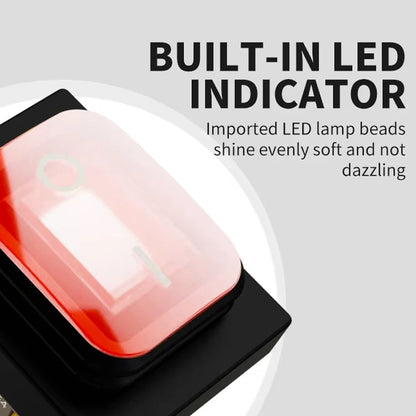 FILN 220V 30A Split Dustproof Boat-type Switch With Light, Specifications: No Waterproof 4 Pin 2 Gear Red Light