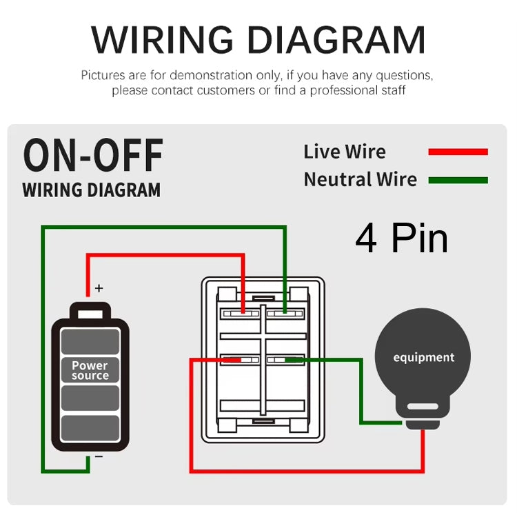 FILN 220V 30A Interrupteur à bascule étanche avec lumière, Spécifications : Étanche 4 broches 2 vitesses Lumière verte