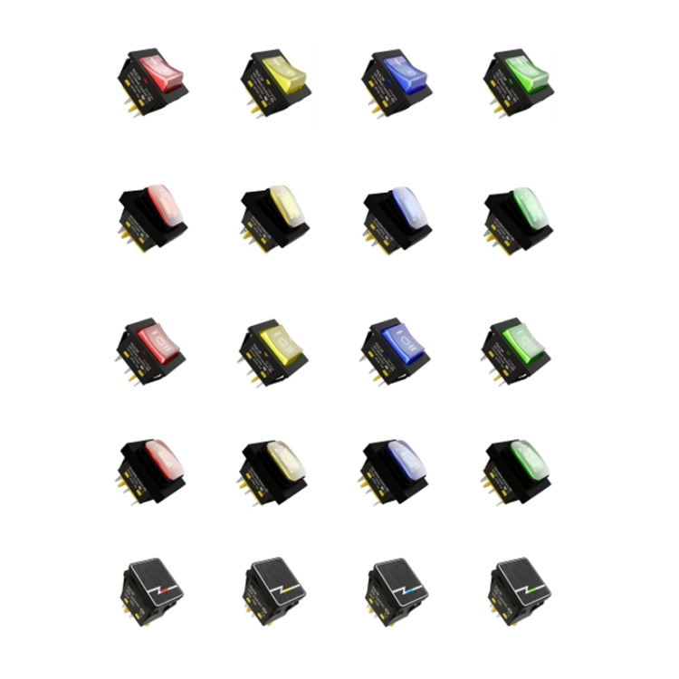 FILN 220V 30A Split Dustproof Boat-type Switch With Light, Specifications: Waterproof 4 Pin 2 Gear Red Light