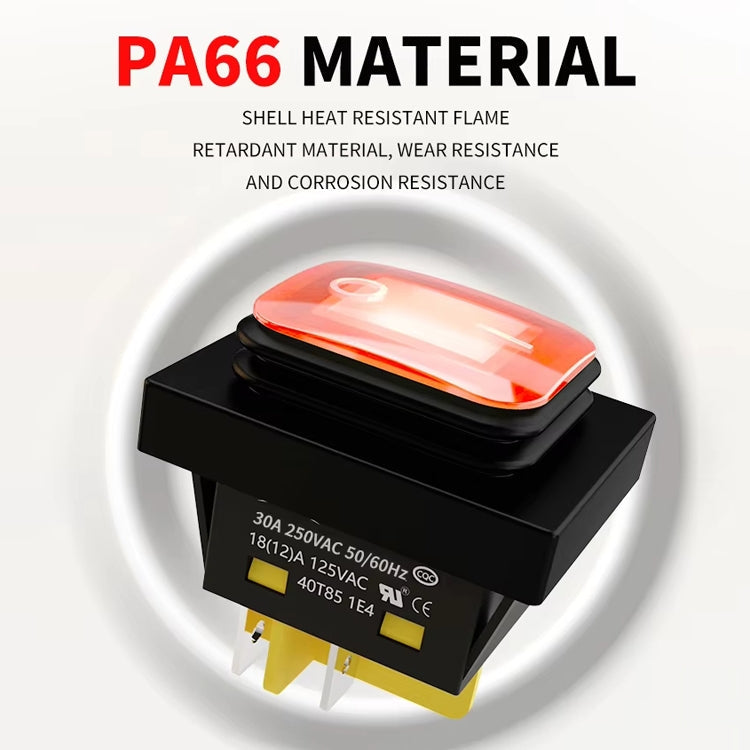 FILN 220V 30A Split Dustproof Boat-type Switch With Light, Specifications: Aluminum 4 Pin 2 Gear Blue Light