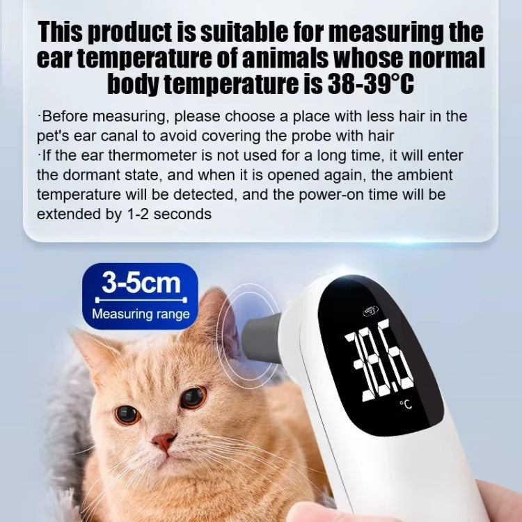 Thermomètre numérique auriculaire infrarouge précis pour animaux de compagnie ELOFS EF-07 (blanc)