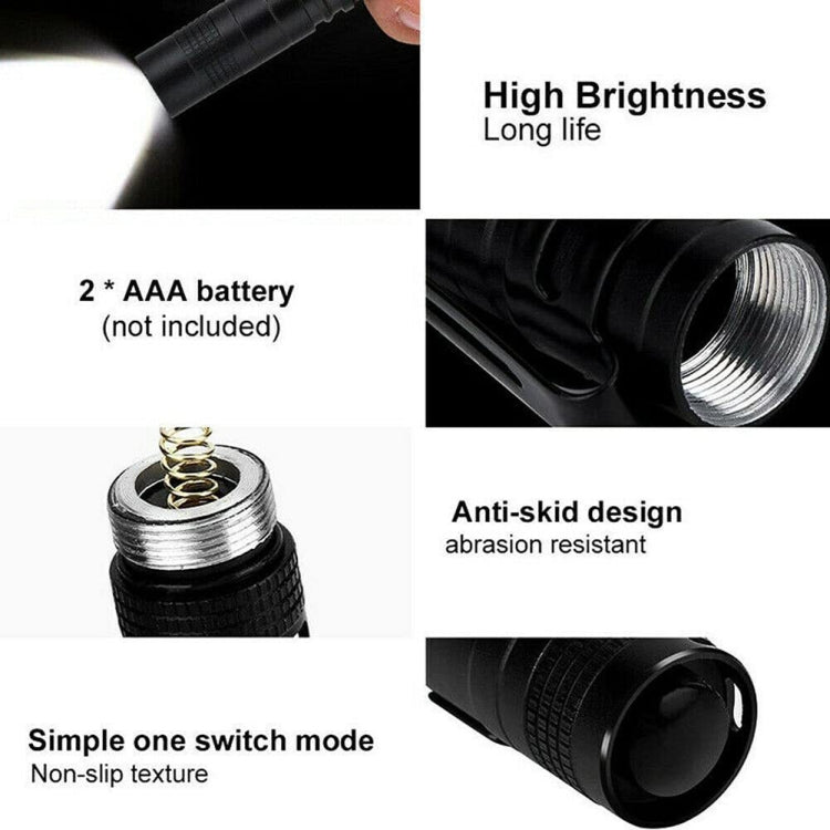 E-SMARTER 702 Double Section Outdoor Strong Light Flashlight Mini Pen Fork Lamp Portable Tool Lamp