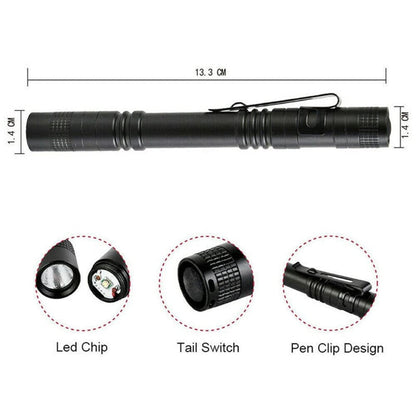 E-SMARTER 702 Double Section Outdoor Strong Light Flashlight Mini Pen Fork Lamp Portable Tool Lamp
