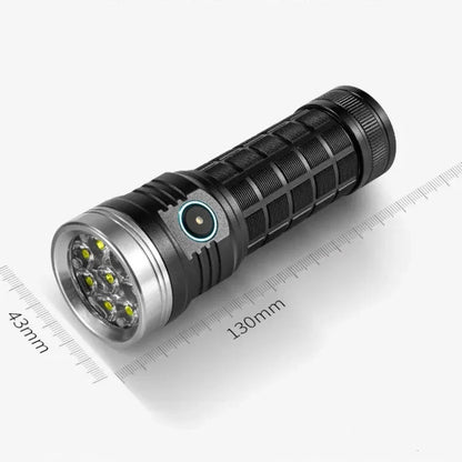 E-SMARTER W5185 Aluminium Ring 8 Holes Straight Flashlight Outdoor Camping Flashlight
