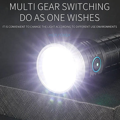 E-SMARTER W5185 Aluminium Ring 8 Holes Straight Flashlight Outdoor Camping Flashlight