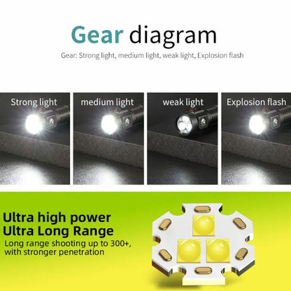 E-SMARTER W5182 Pen Fork 3 Holes Mini Flashlight Portable Pen Clip Camping Adventure Compass Sport Flashlight