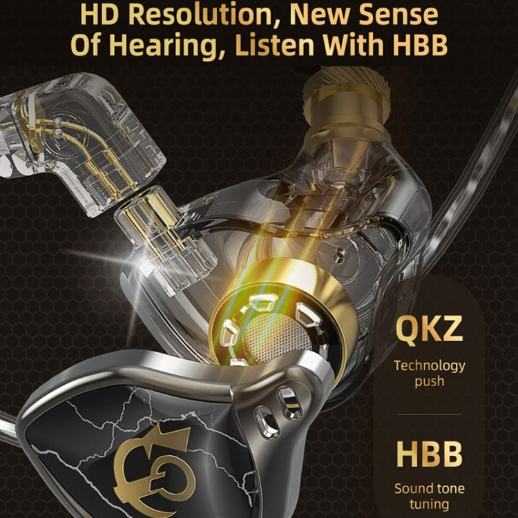 QKZ HBB Standard 3.5mm Mobile Phone Earphones Sports In-Ear Pluggable Stage Earphone