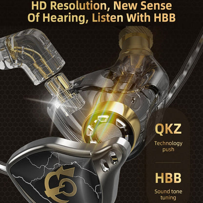 QKZ HBB avec microphone 3,5 mm écouteurs pour téléphone portable, écouteurs intra-auriculaires de sport enfichables pour scène