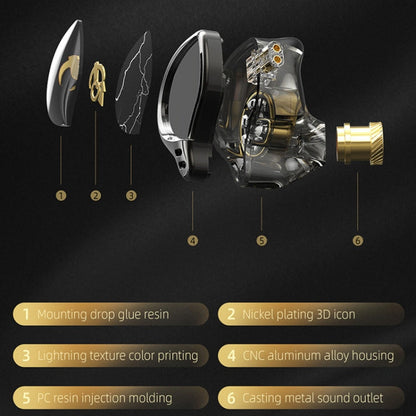 QKZ HBB Standard 3.5mm Mobile Phone Earphones Sports In-Ear Pluggable Stage Earphone