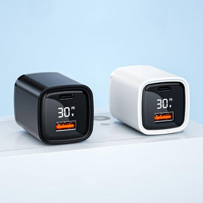 CYKE K02 30W PD+QC3.0 Mobile Phone Digital Display Fast Charger, Plug: US(White)