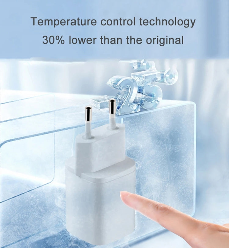 CYKE K02 30W PD+QC3.0 Mobile Phone Digital Display Fast Charger, Plug: EU(White)