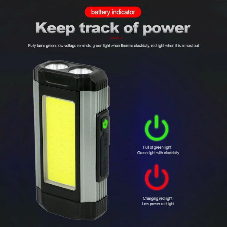 E-SMARTER K011 USB Rechargeable Repair Light With Magnet COB Strong Light Flashlight, Style: B Simple Red