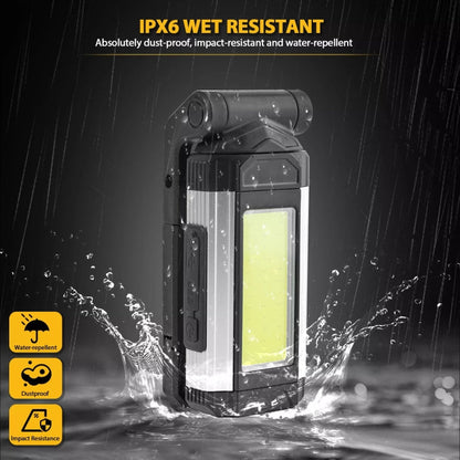 E-SMARTER K011 USB Rechargeable Repair Light With Magnet COB Strong Light Flashlight, Style: A Foldable Silver