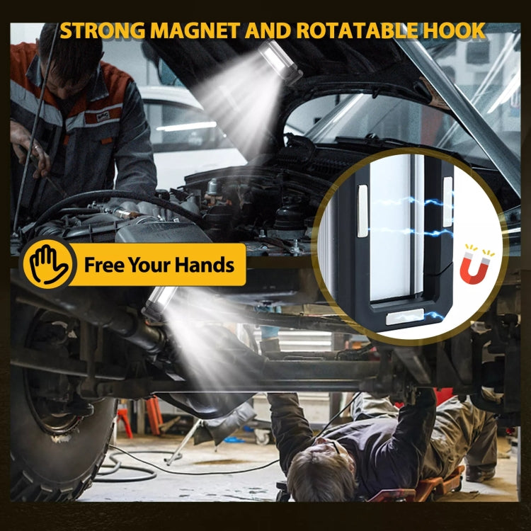 E-SMARTER K011 USB Rechargeable Repair Light With Magnet COB Strong Light Flashlight, Style: A Foldable Silver