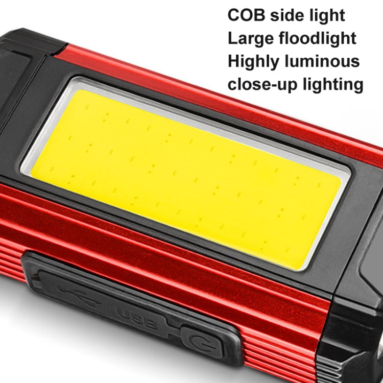 E-SMARTER K011 Bike LED Lamp USB Rechargeable Cycling Light COB Bright Flashlight(Red)