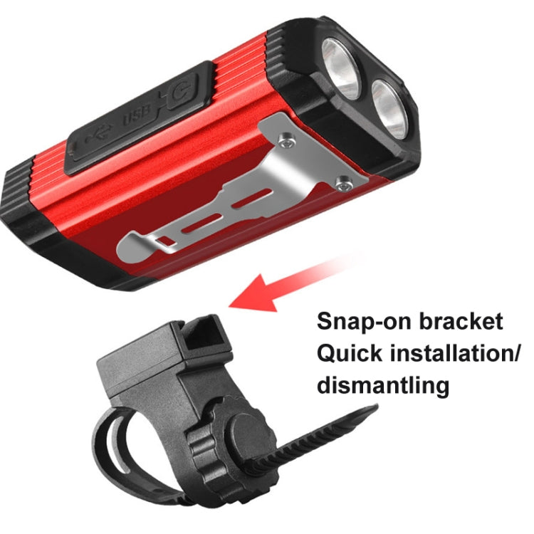 E-SMARTER K011 Bike LED Lamp USB Rechargeable Cycling Light COB Bright Flashlight(Red)