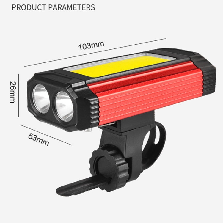 E-SMARTER K011 Bike LED Lamp USB Rechargeable Cycling Light COB Bright Flashlight(Red)