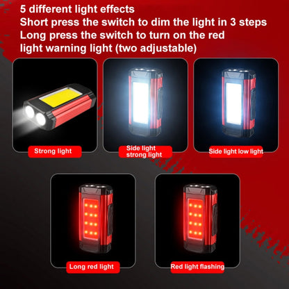 E-SMARTER K011 Bike LED Lamp USB Rechargeable Cycling Light COB Bright Flashlight(Red)