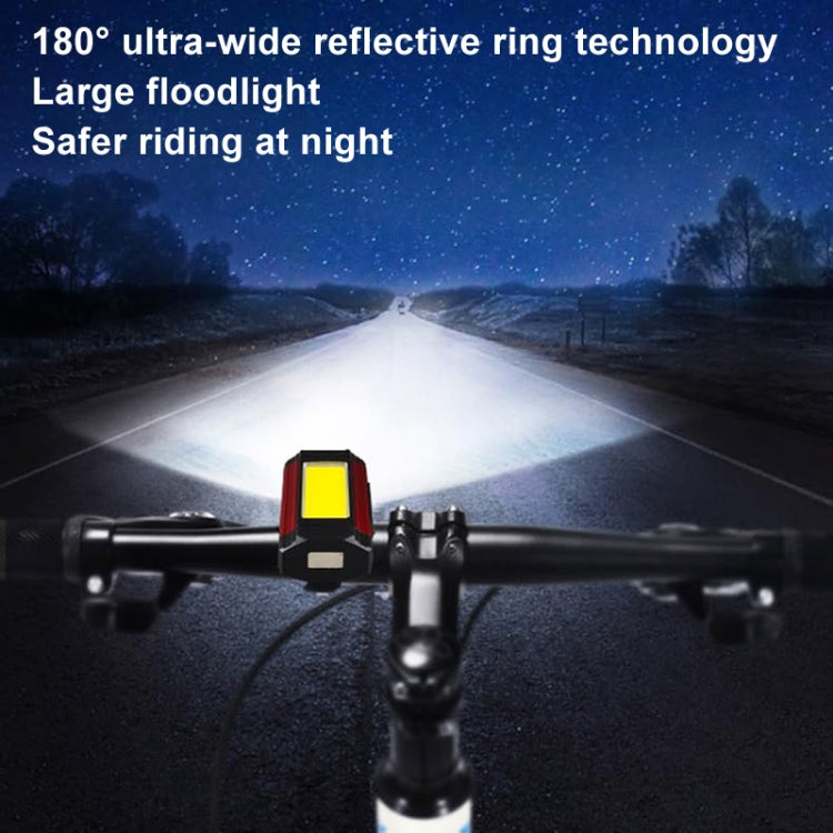 E-SMARTER K011 Bike LED Lamp USB Rechargeable Cycling Light COB Bright Flashlight(Red)