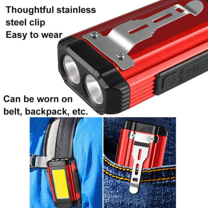 E-SMARTER K011 Bike LED Lamp USB Rechargeable Cycling Light COB Bright Flashlight(Red)